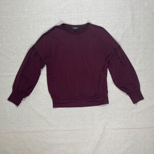 Express | Burgundy Balloon Sleeve Top | Small